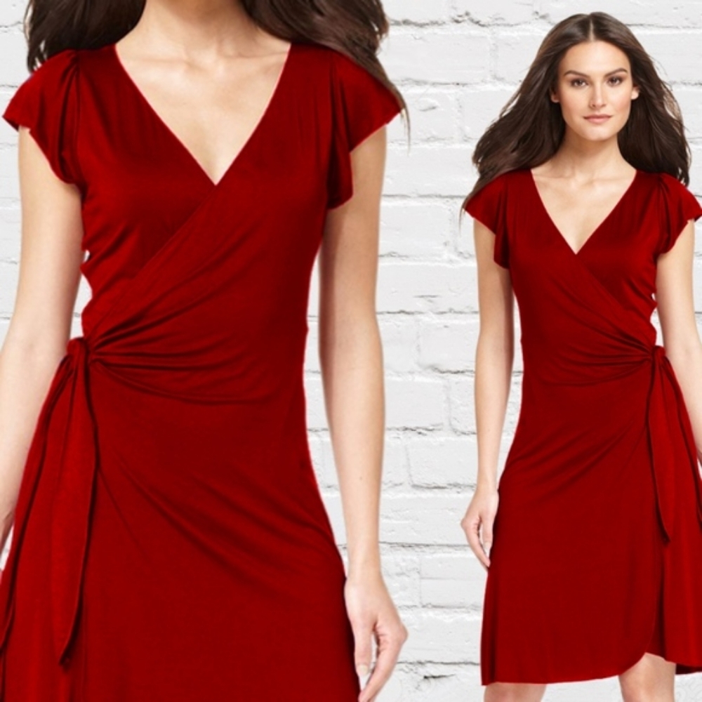 Studio M ruby red wrap dress